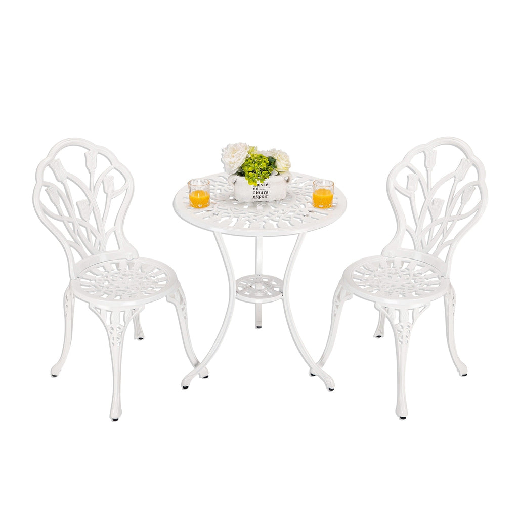 3-Piece Aluminum Outdoor Patio Tulip Sets With Table