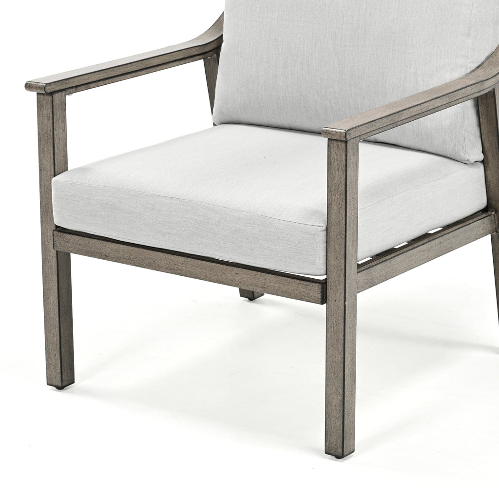 3-Piece Aluminum Patio Conversation Set with End Table and Cushions