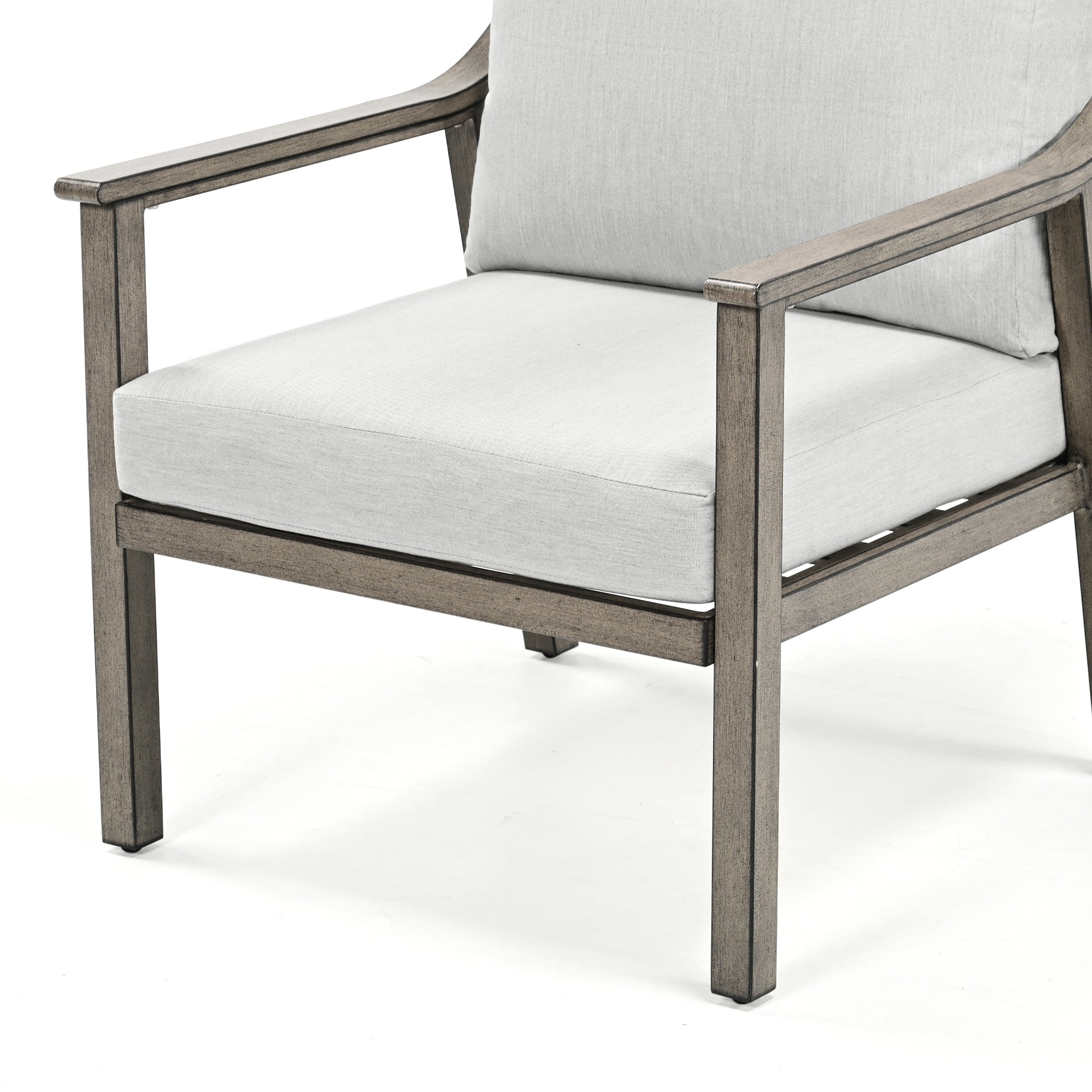 3-Piece Aluminum Patio Conversation Set with End Table and Cushions