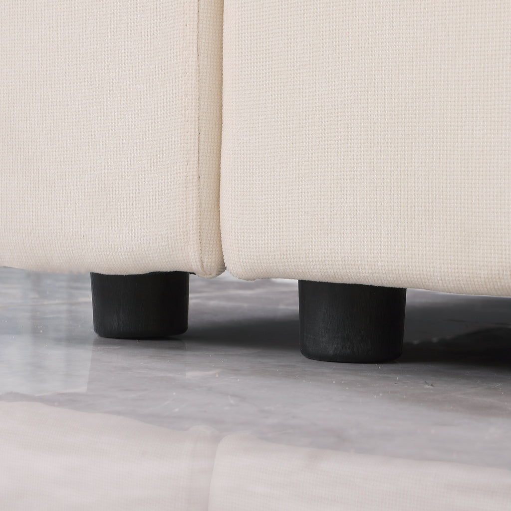 Ensemble de canapés modulaires sectionnels en chenille 3 pièces avec fauteuils sans accoudoirs et fauteuils d'angle