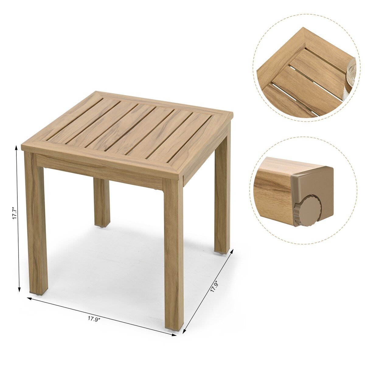 3-Piece Wood-grain Aluminum Patio Conversation Set with Swivel Chairs, Rattan Chair Back and Cushions