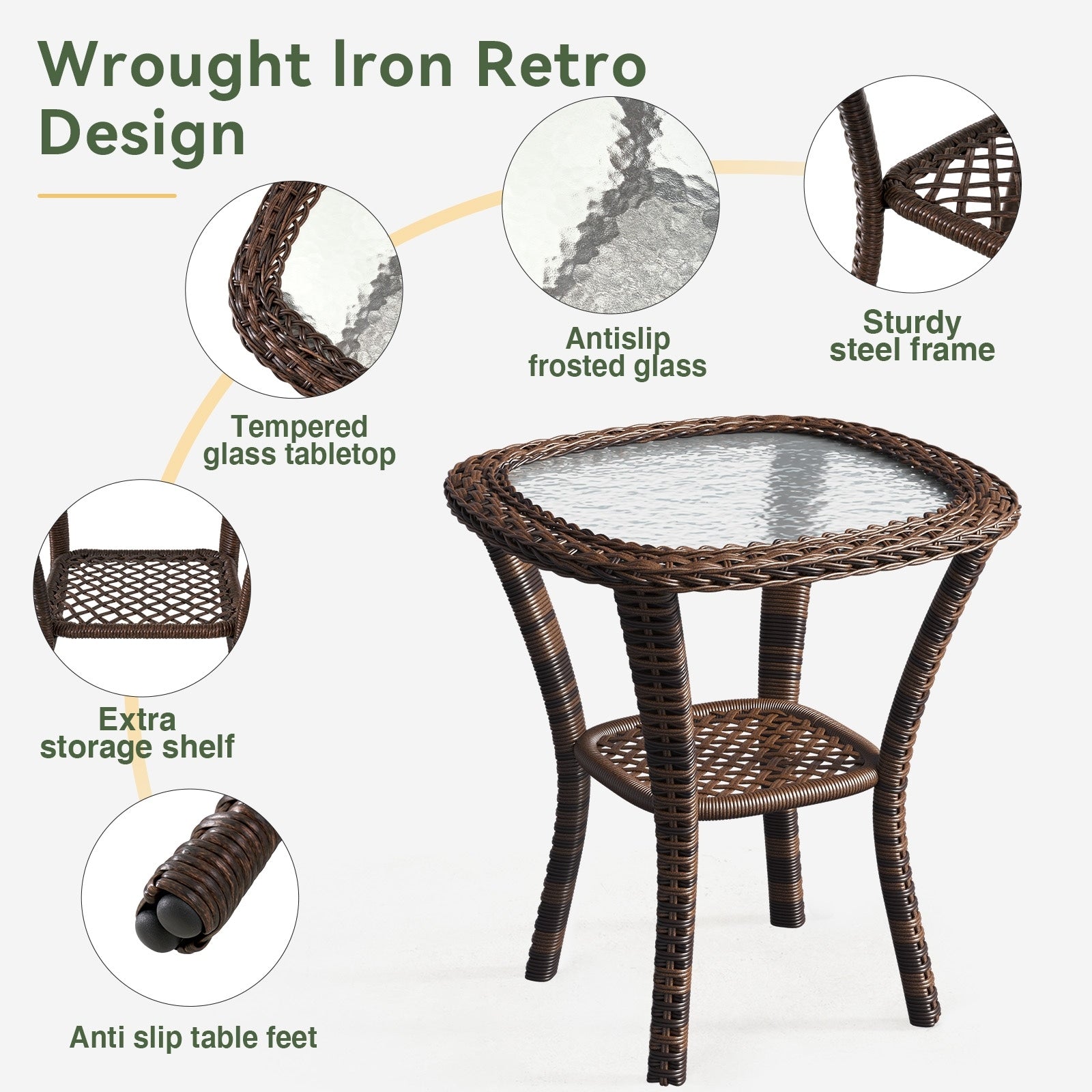 3 Pieces Patio Furniture Set, Patio Swivel Rocker Chairs Set of 2