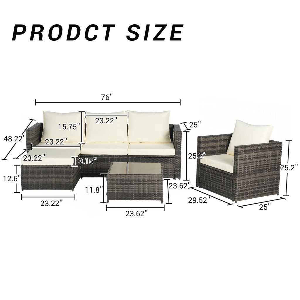3 Pieces Patio Furniture Set