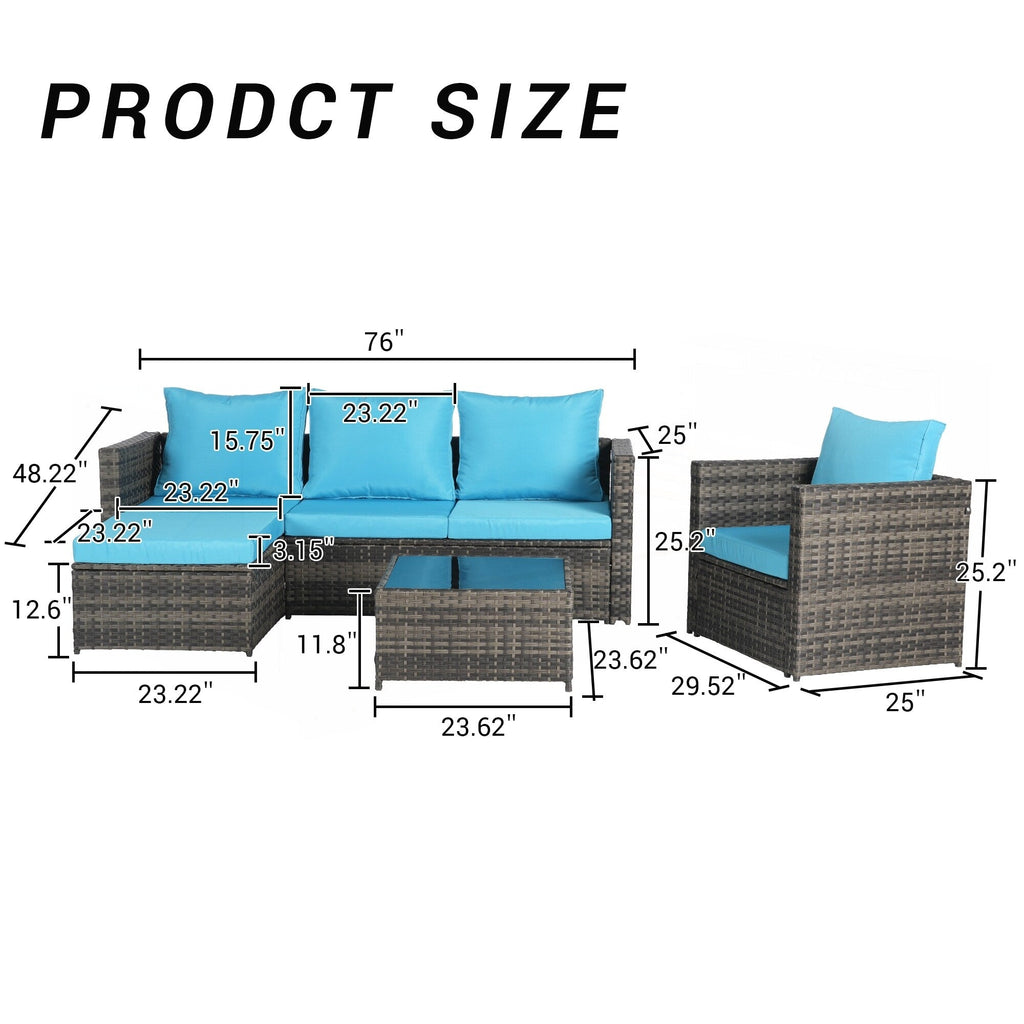 3 Pieces Patio Furniture Set