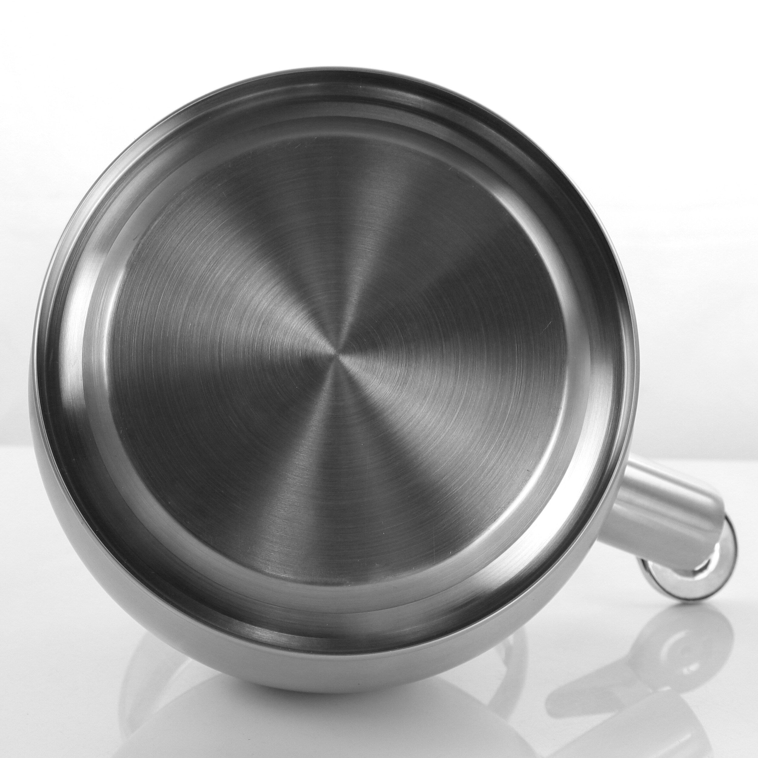 Bouilloire sifflante ronde argentée de 3 litres