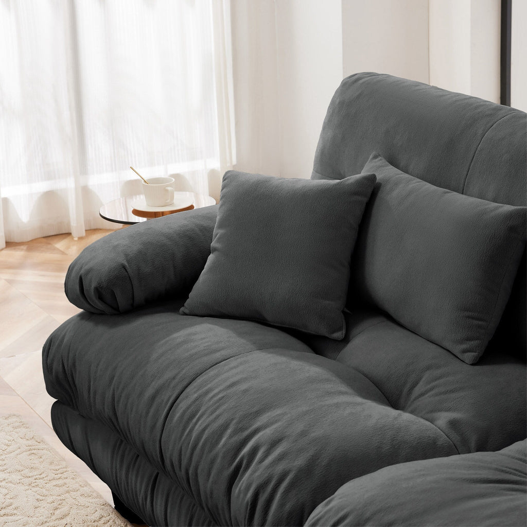 Canapé modulable 3 places, canapé profond en forme de nuage en L avec pouf convertible pour le salon
