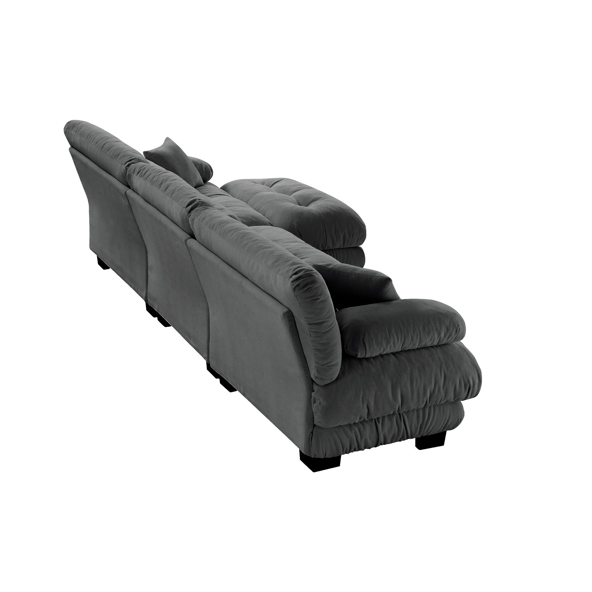 Canapé modulable 3 places, canapé profond en forme de nuage en L avec pouf convertible pour le salon