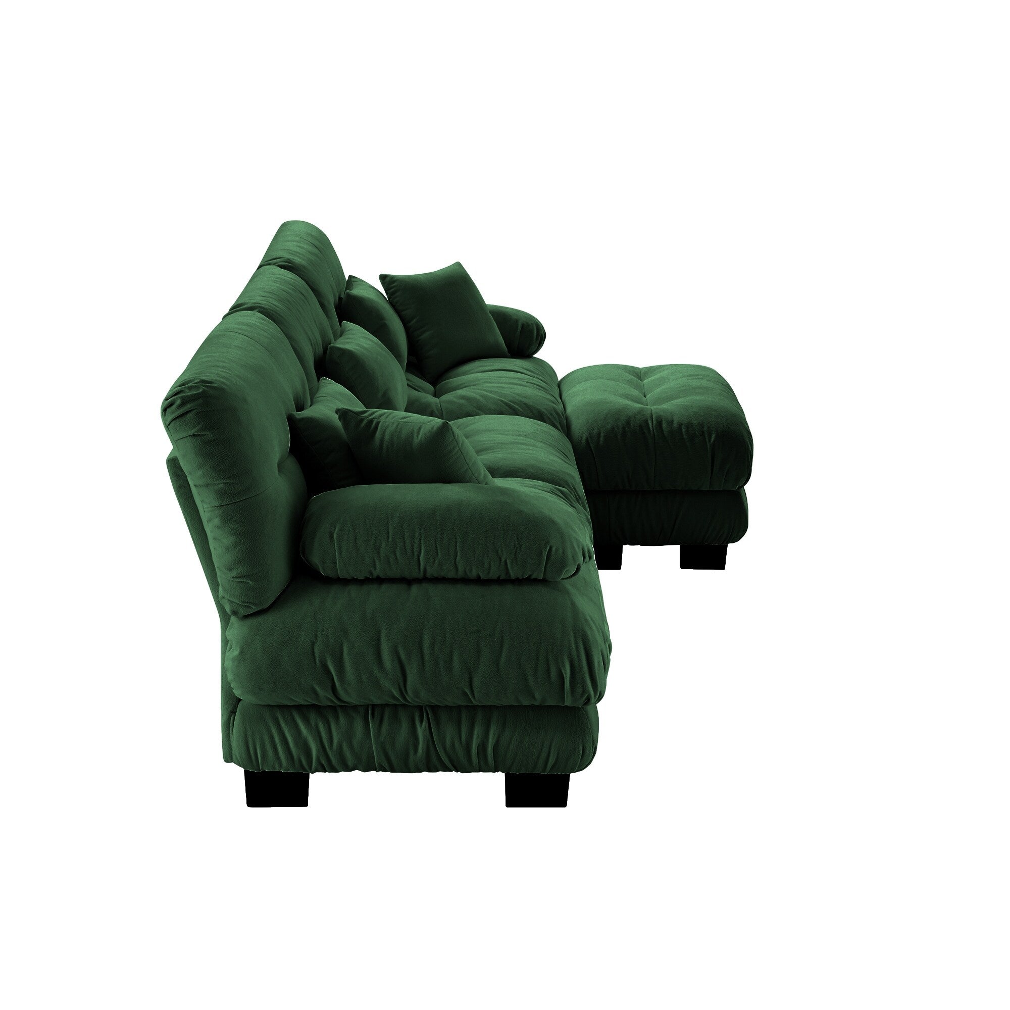 Canapé modulable 3 places, canapé profond en forme de nuage en L avec pouf convertible pour le salon