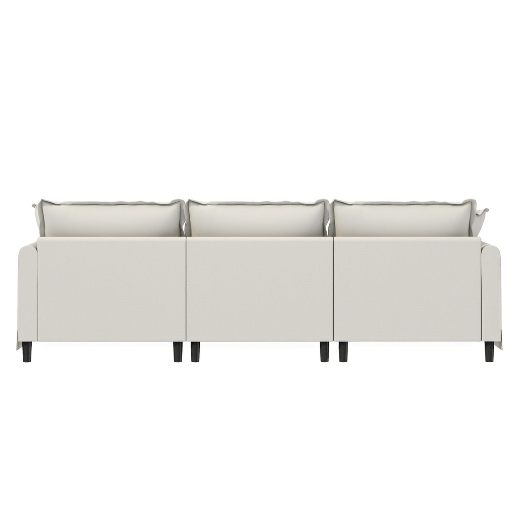 Module de canapé 3 places pour canapé sectionnel modulaire, assise large, canapé nuage en chenille avec coussins décoratifs