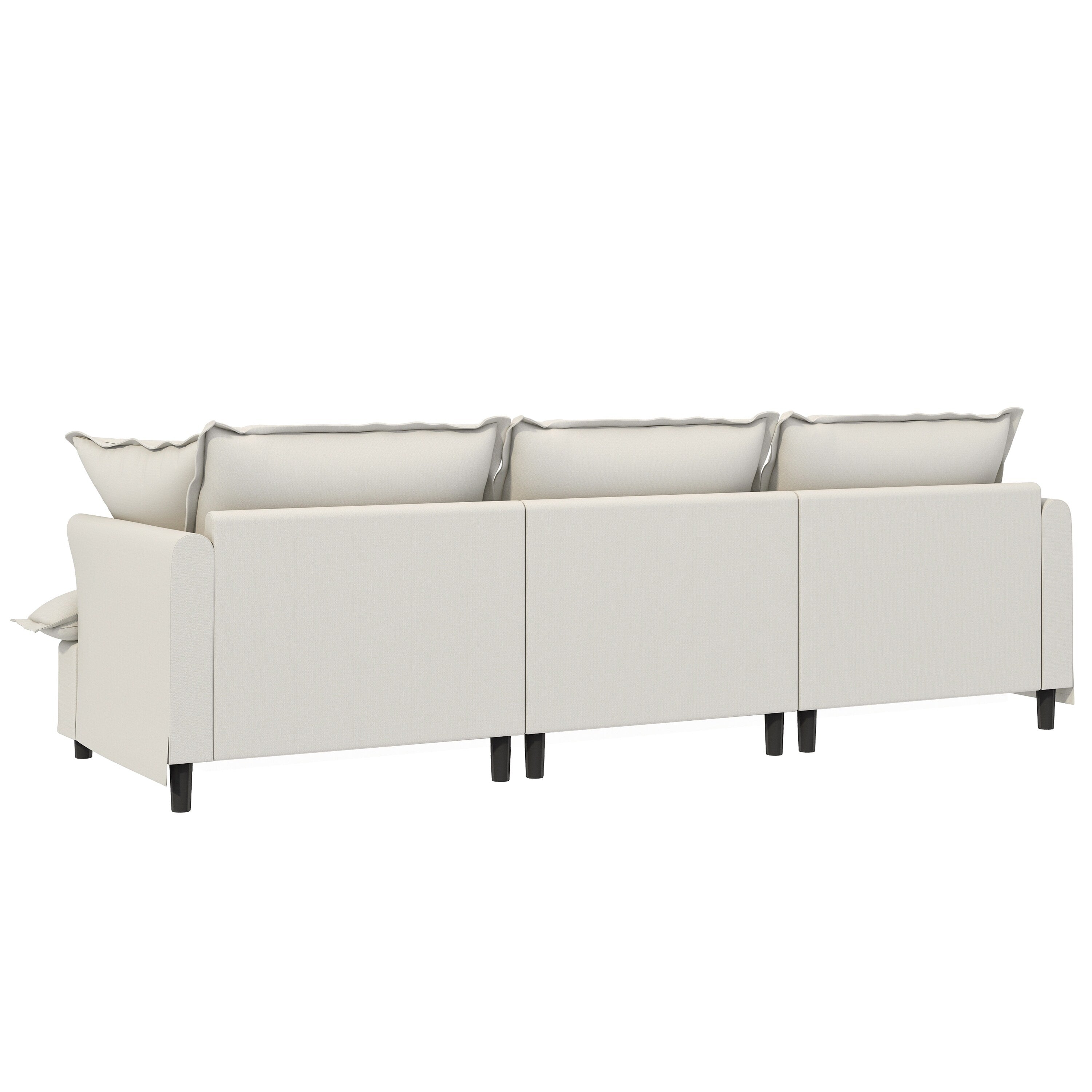 Module de canapé 3 places pour canapé sectionnel modulaire, assise large, canapé nuage en chenille avec coussins décoratifs