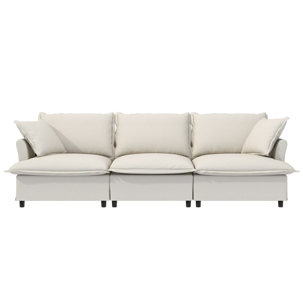 Module de canapé 3 places pour canapé sectionnel modulaire, assise large, canapé nuage en chenille avec coussins décoratifs