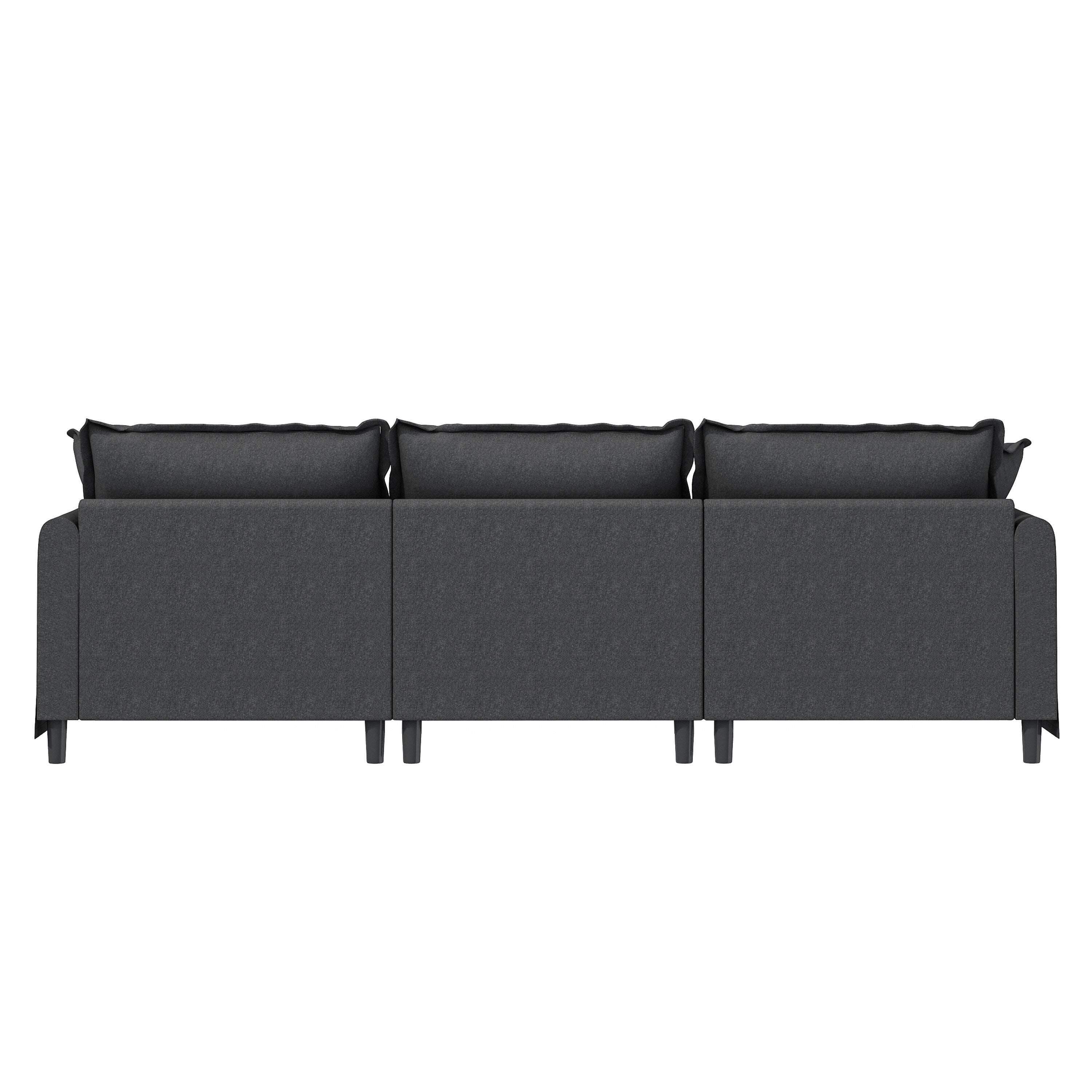 Module de canapé 3 places pour canapé sectionnel modulaire, assise large, canapé nuage en chenille avec coussins décoratifs