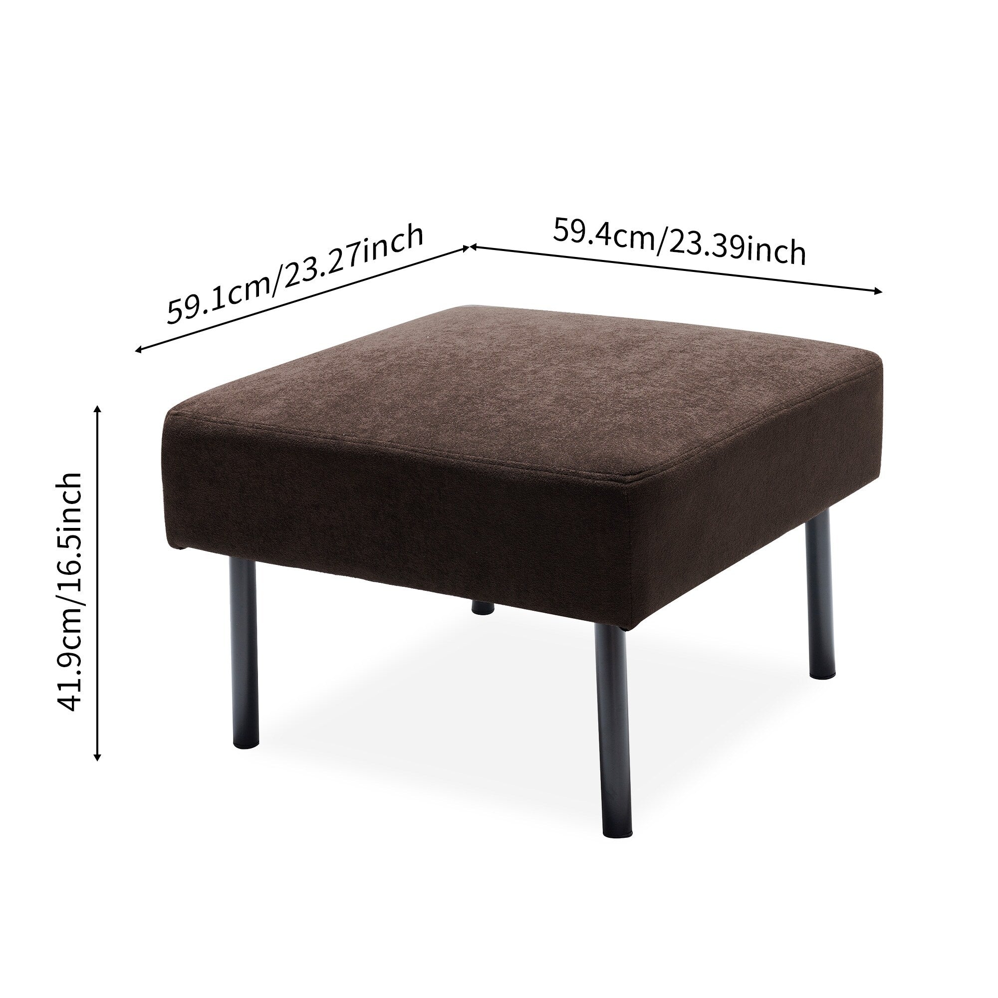 Canapé 3 places en tissu polyester en forme de L avec pouf, canapé rembourré moderne, petit canapé confortable pour petit espace
