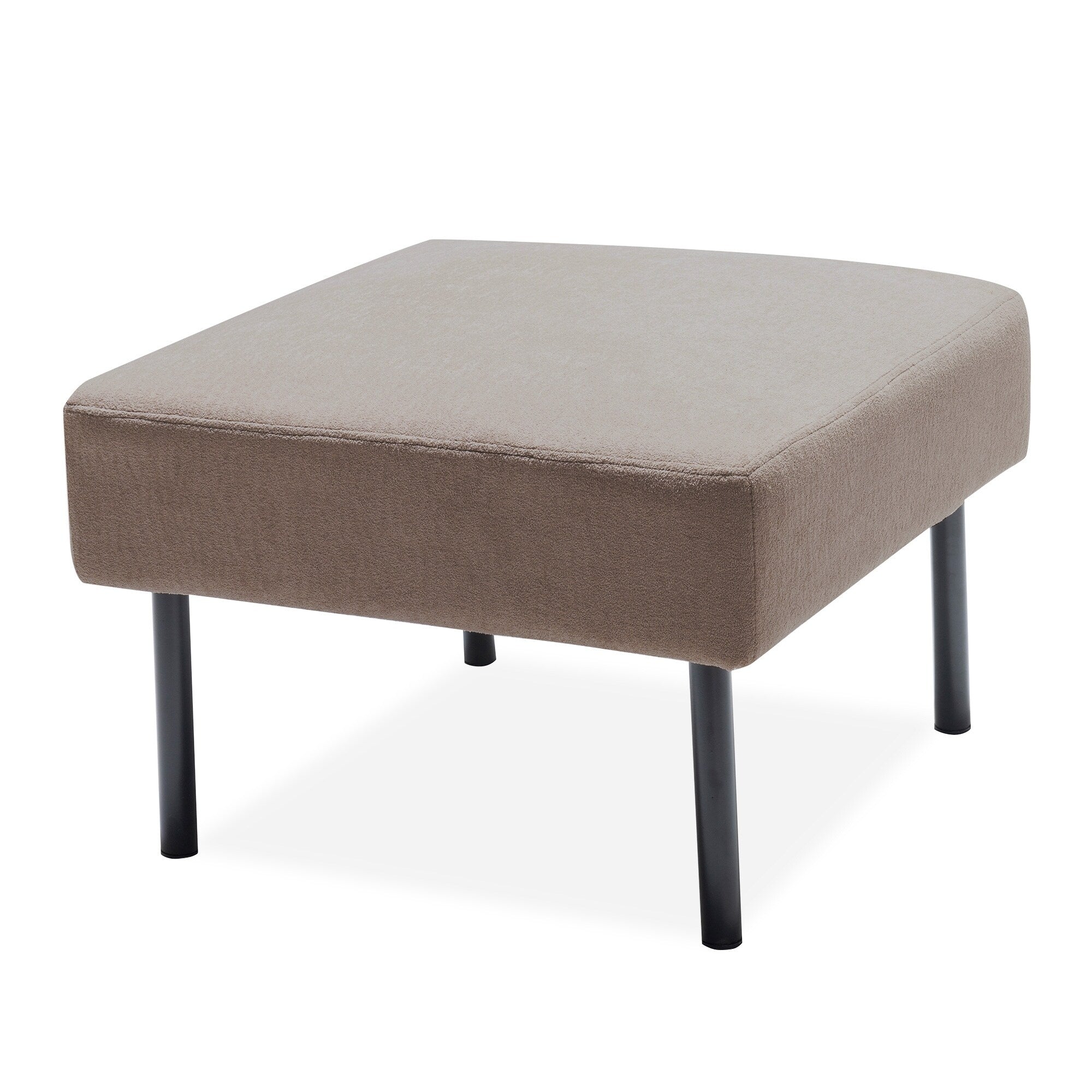 Canapé 3 places en tissu polyester en forme de L avec pouf, canapé rembourré moderne, petit canapé confortable pour petit espace