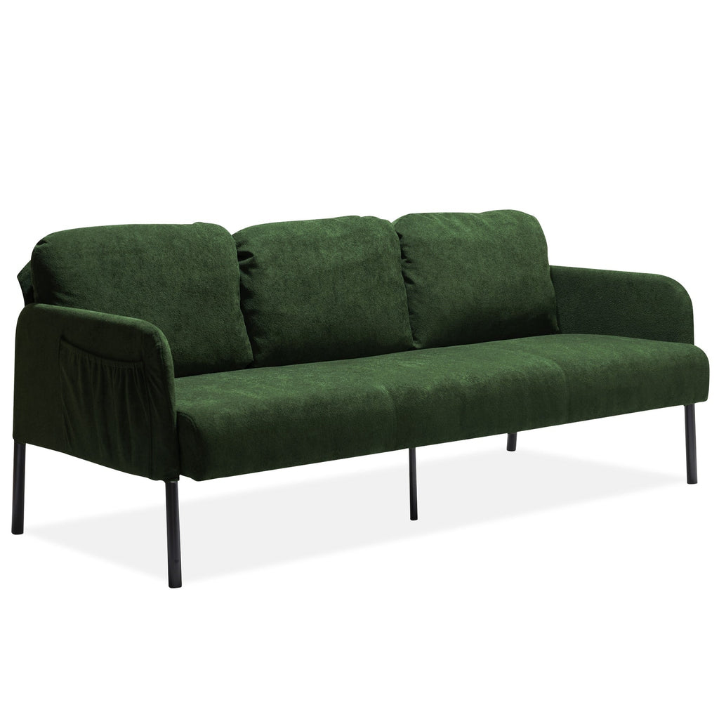 Canapé 3 places en tissu polyester, canapé rembourré moderne, petit canapé confortable pour petit espace, salon, chambre, bureau