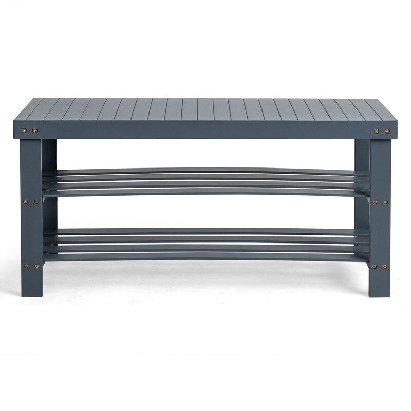 Banc à chaussures à 3 niveaux, organiseur de rangement pour chaussures pouvant supporter jusqu'à 240 lb