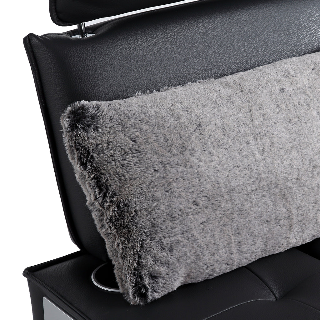 Fauteuil convertible 3 en 1, canapé inclinable réglable avec haut-parleurs Bluetooth, ports USB et oreiller moelleux