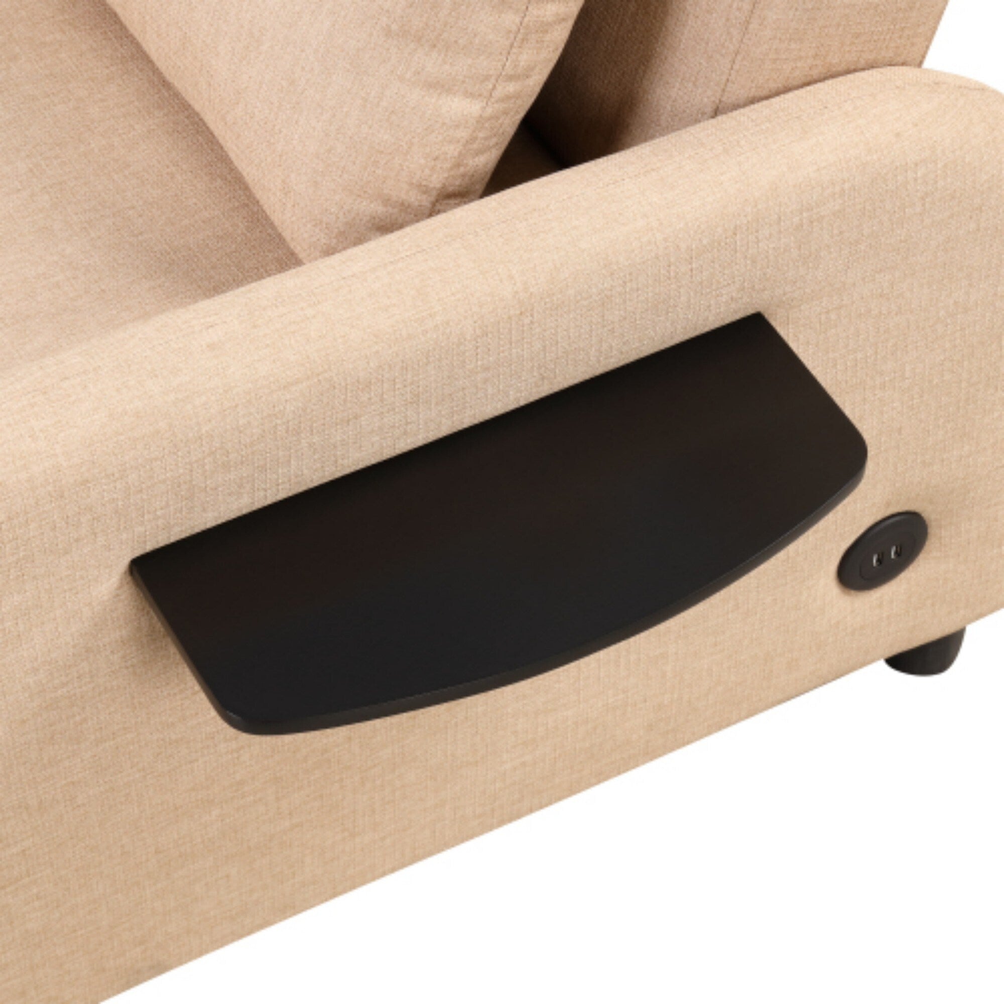 Canapé-lit gigogne 3 en 1 avec table à oreilles pliable et ports USB par Harper&amp;Bright Designs