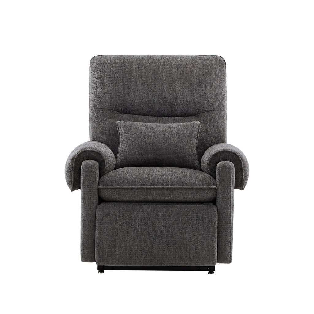30 Power Lift Assist Recliner Arm Chair Steel Gray Chenille