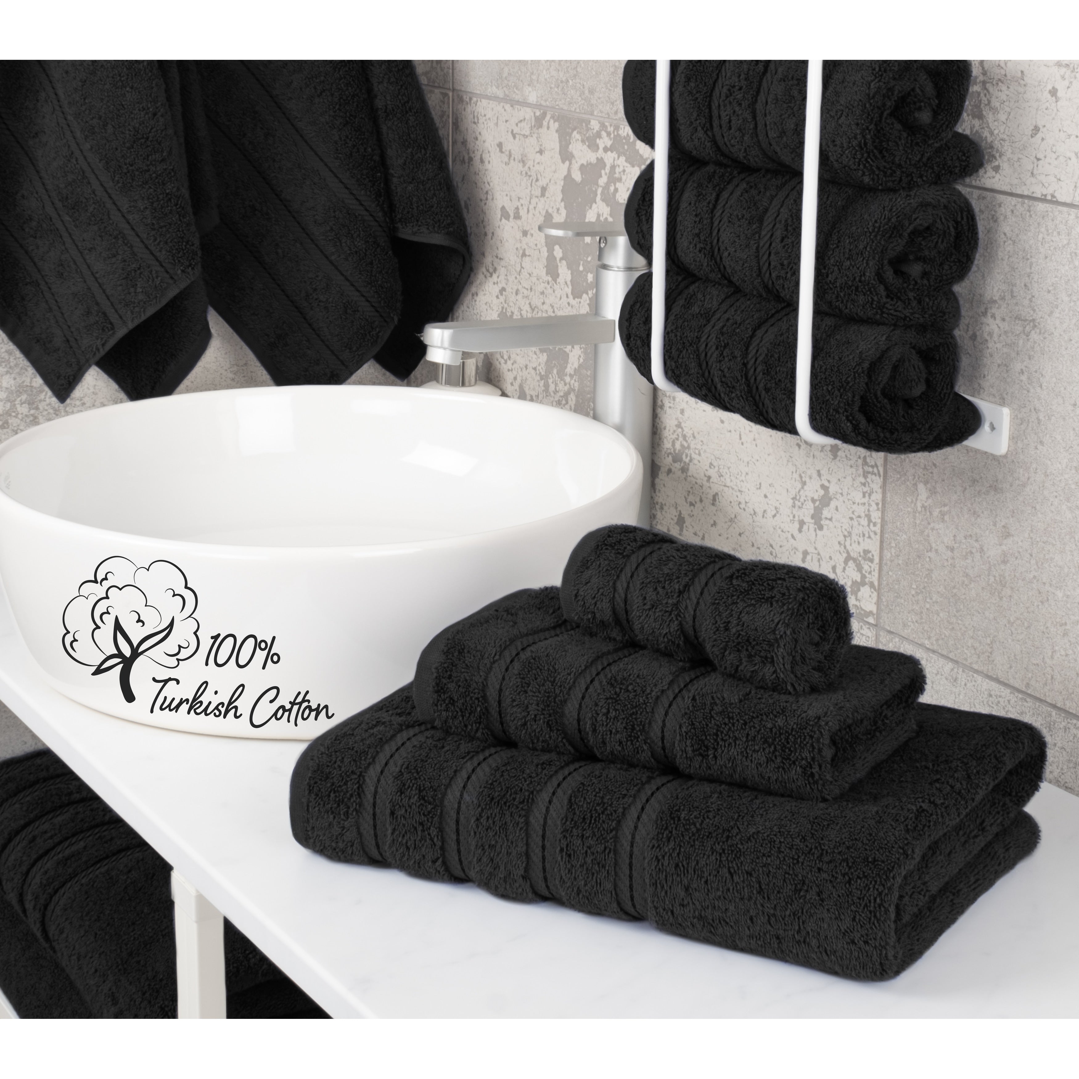 Ensemble de serviettes de bain 3 pièces 100 % coton Serviettes de bain turques de luxe Serviettes de toilette extra larges Ensemble de liquidation
