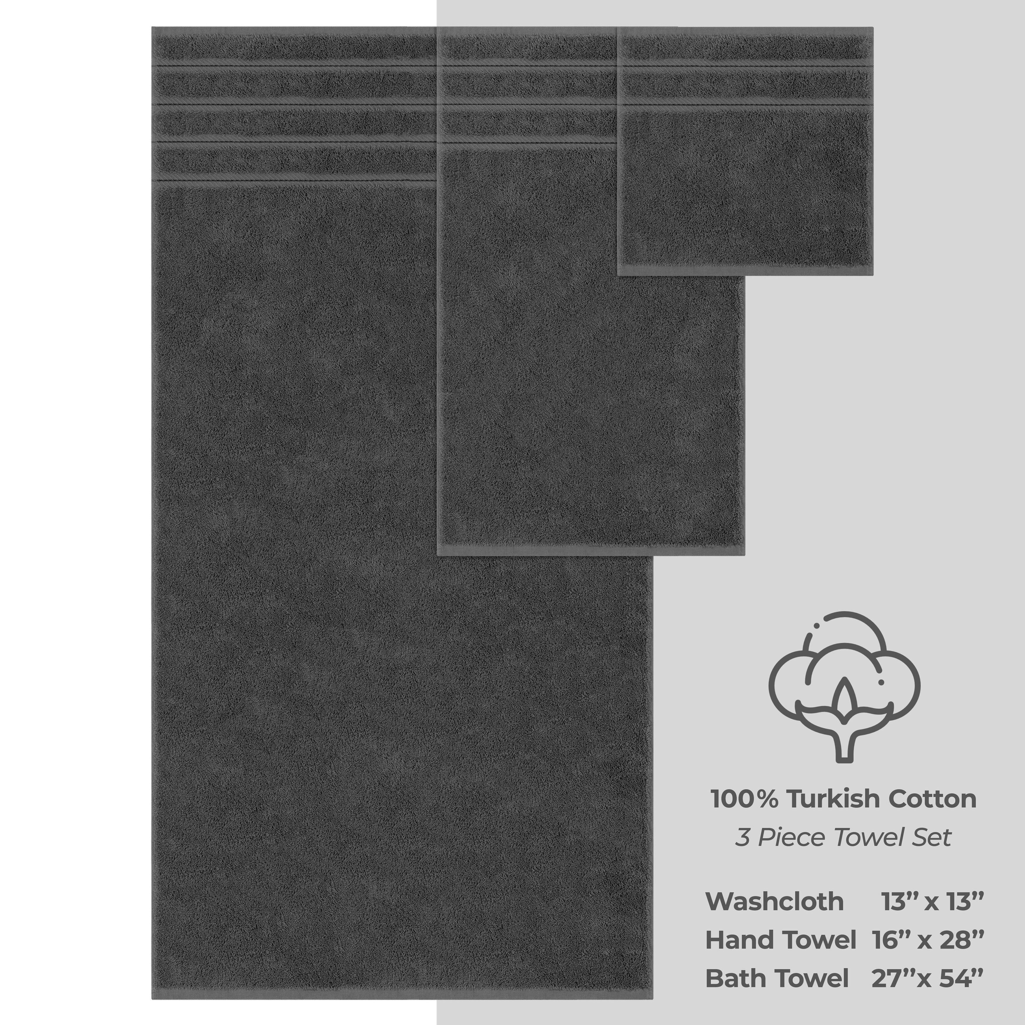 Ensemble de serviettes de bain 3 pièces 100 % coton Serviettes de bain turques de luxe Serviettes de toilette extra larges Ensemble de liquidation