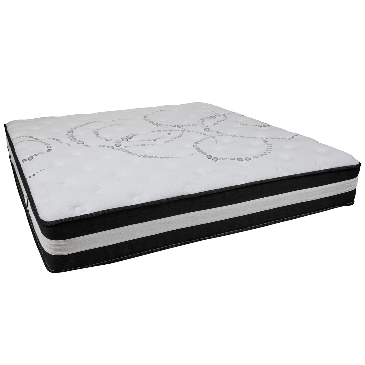 12 Foam and Pocket Spring Mattress, Mattress in a Box - Premium Mattress - White