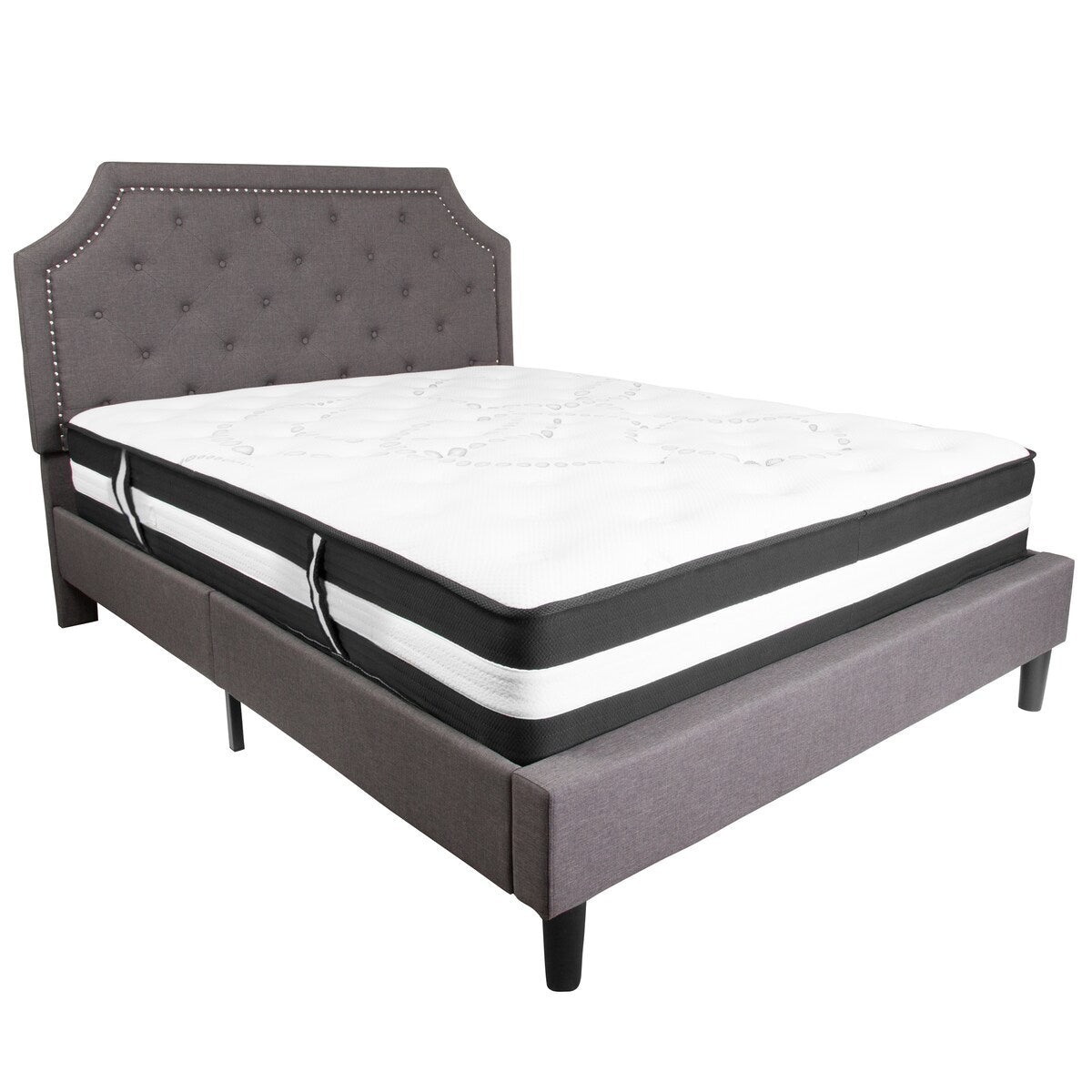 12 Foam and Pocket Spring Mattress, Mattress in a Box - Premium Mattress - White
