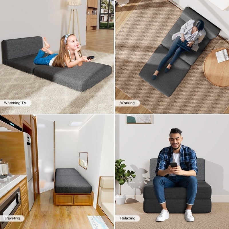 Fauteuil convertible 3 en 1, fauteuil rabattable, chaise longue rabattable et lit-lit