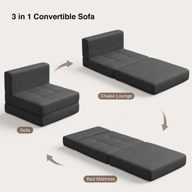 Fauteuil convertible 3 en 1, fauteuil rabattable, chaise longue rabattable et lit-lit