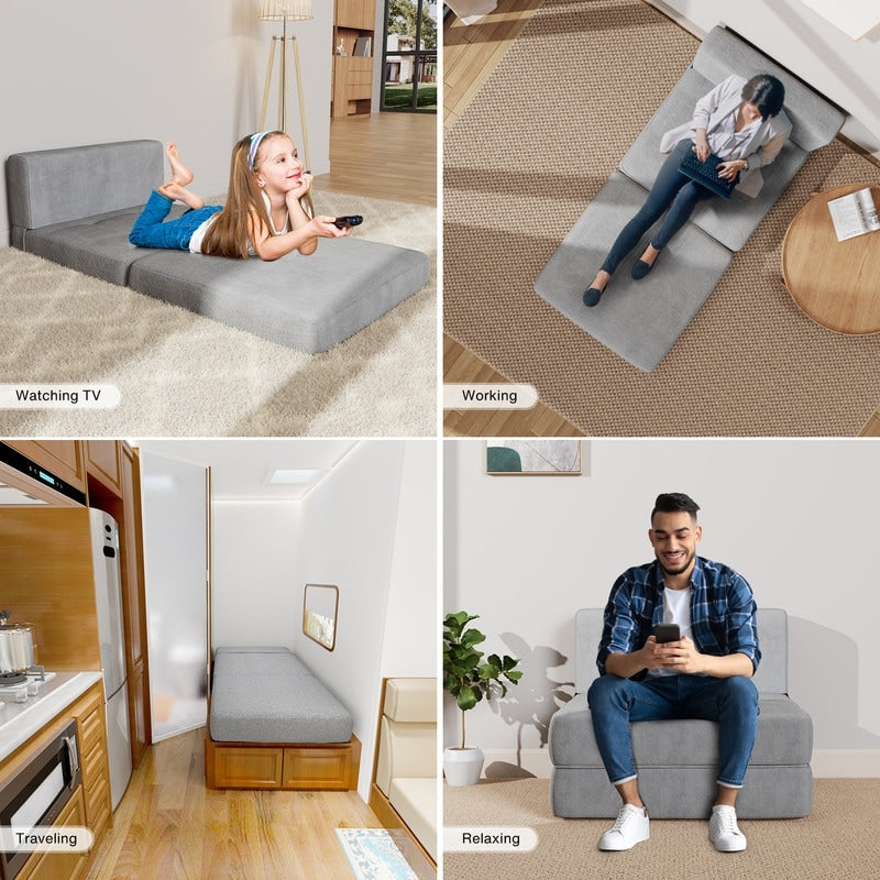 Fauteuil convertible 3 en 1, fauteuil rabattable, chaise longue rabattable et lit-lit