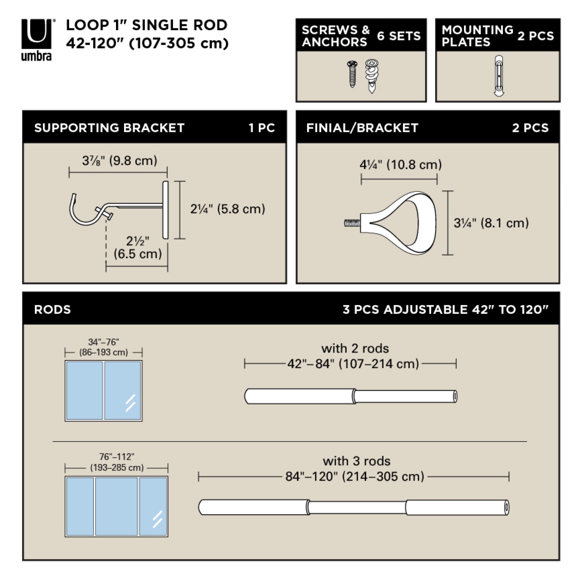 Tringle à rideau Loop 1