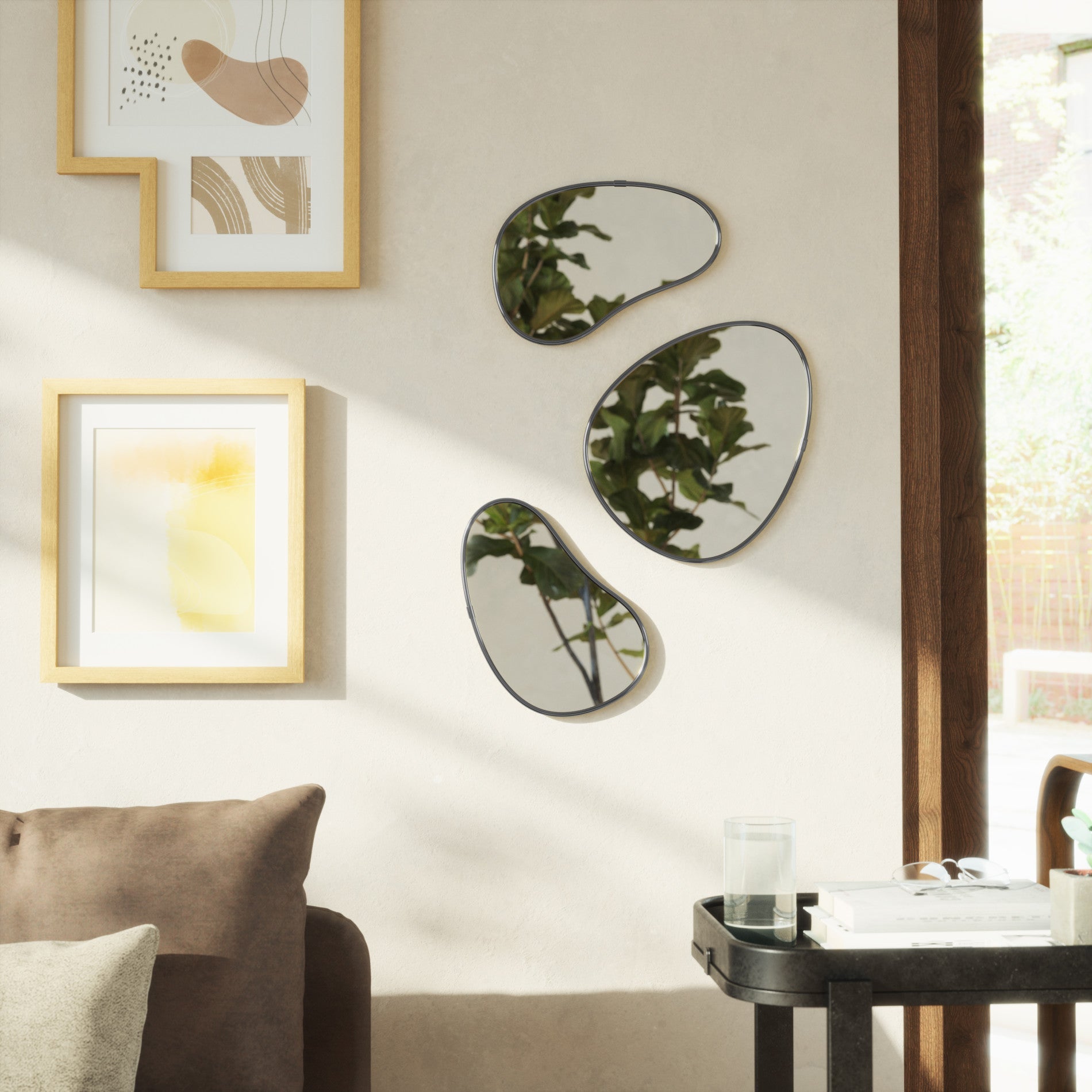 Miroirs muraux Hubba Pebble, lot de 3